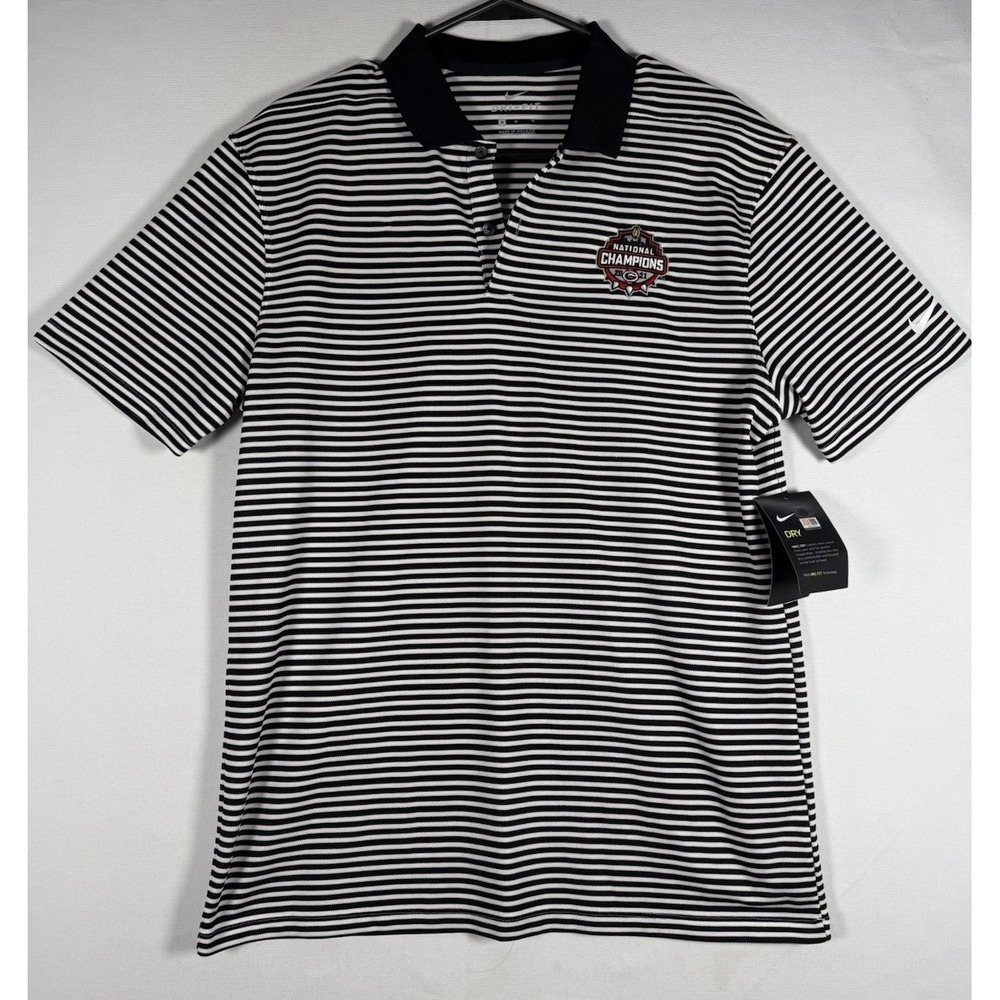 NWT Nike Dri-FIT Victory Golf Stripe Polo Men Medium Georgia Bulldogs 2021 Champ
